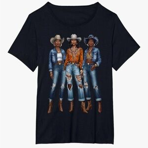 Black Graphic T-Shirt with Stylish Trio